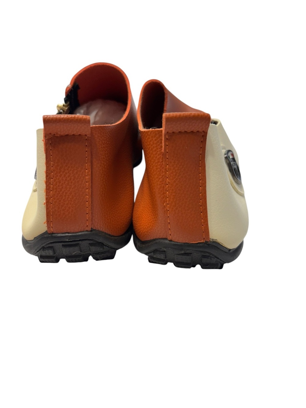 Men's Two-Tone Tan and Cream Slip-On Loafers with Zip Accent. Italian Inspired, - Picture 8 of 8